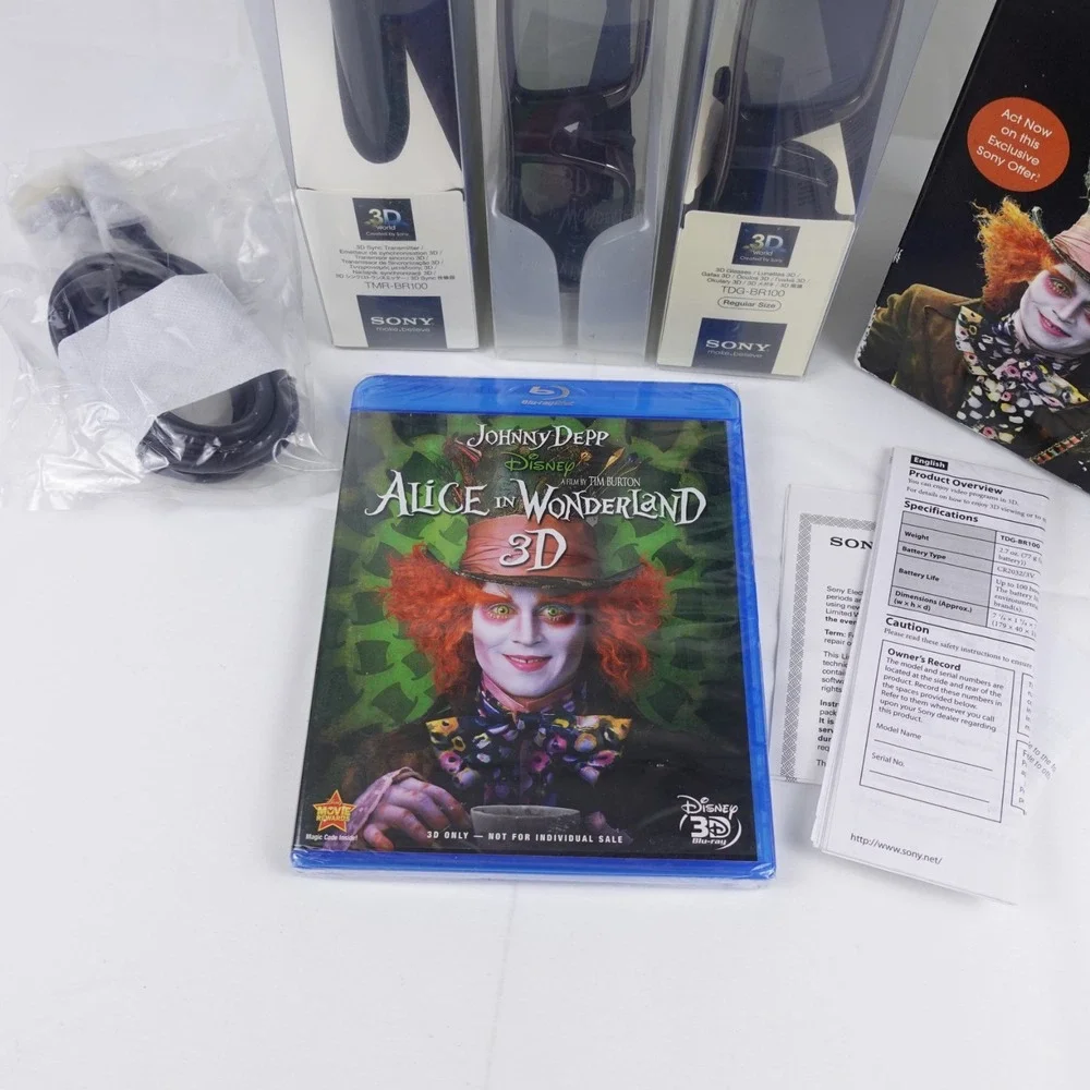 Sony 3D Deluxe Starter Kit w/ Alice in Wonderland Blu-ray 3D Movie